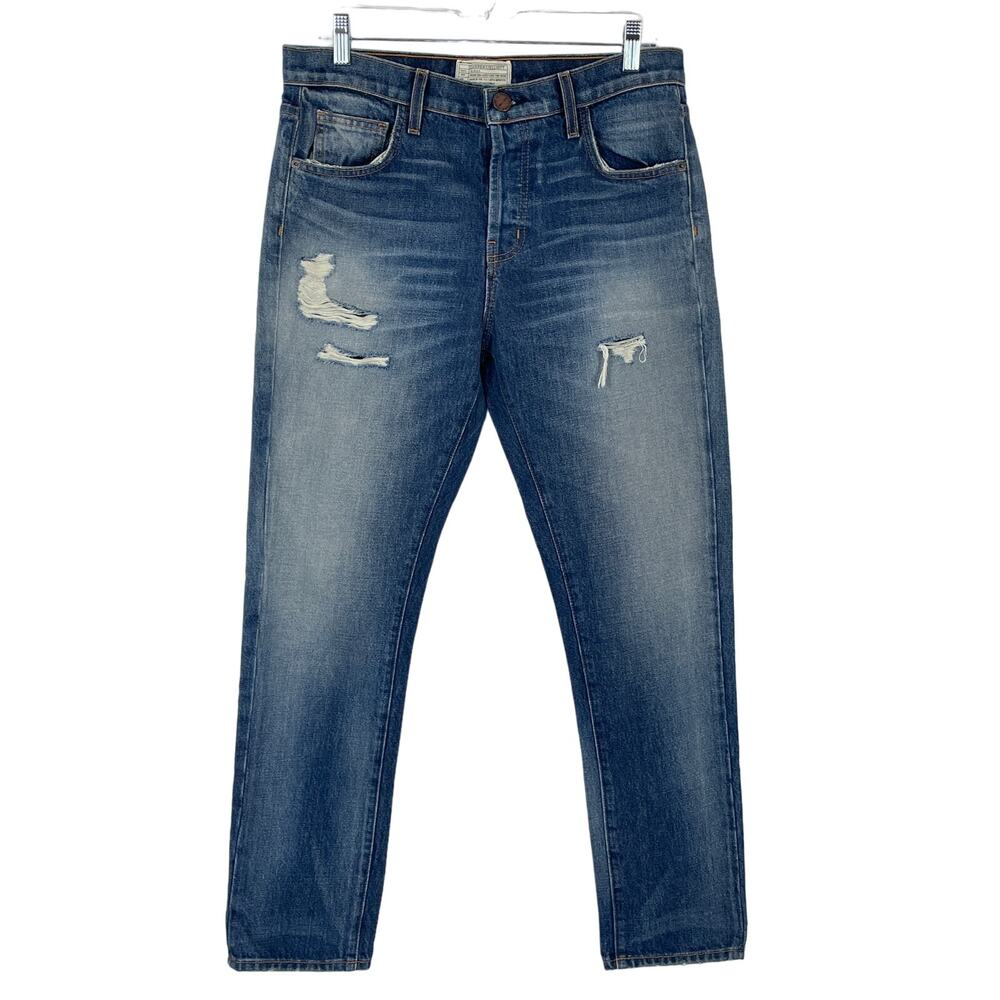 Current Elliott Distresssed Whiskering Women's Straight Leg Jeans 27